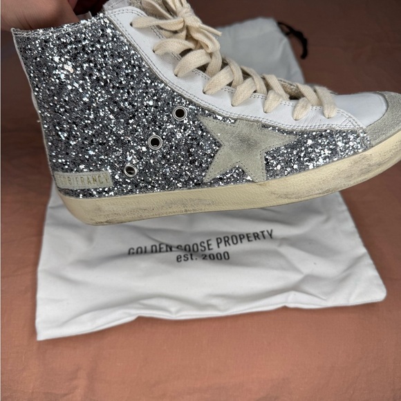 Golden Goose Women's‎ Silver Glitter Sneakers - Picture 5 of 6